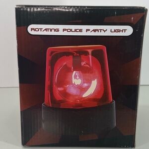 7” Red Police Beacon Light Rotating Flashing Decor Plug In AC Powered